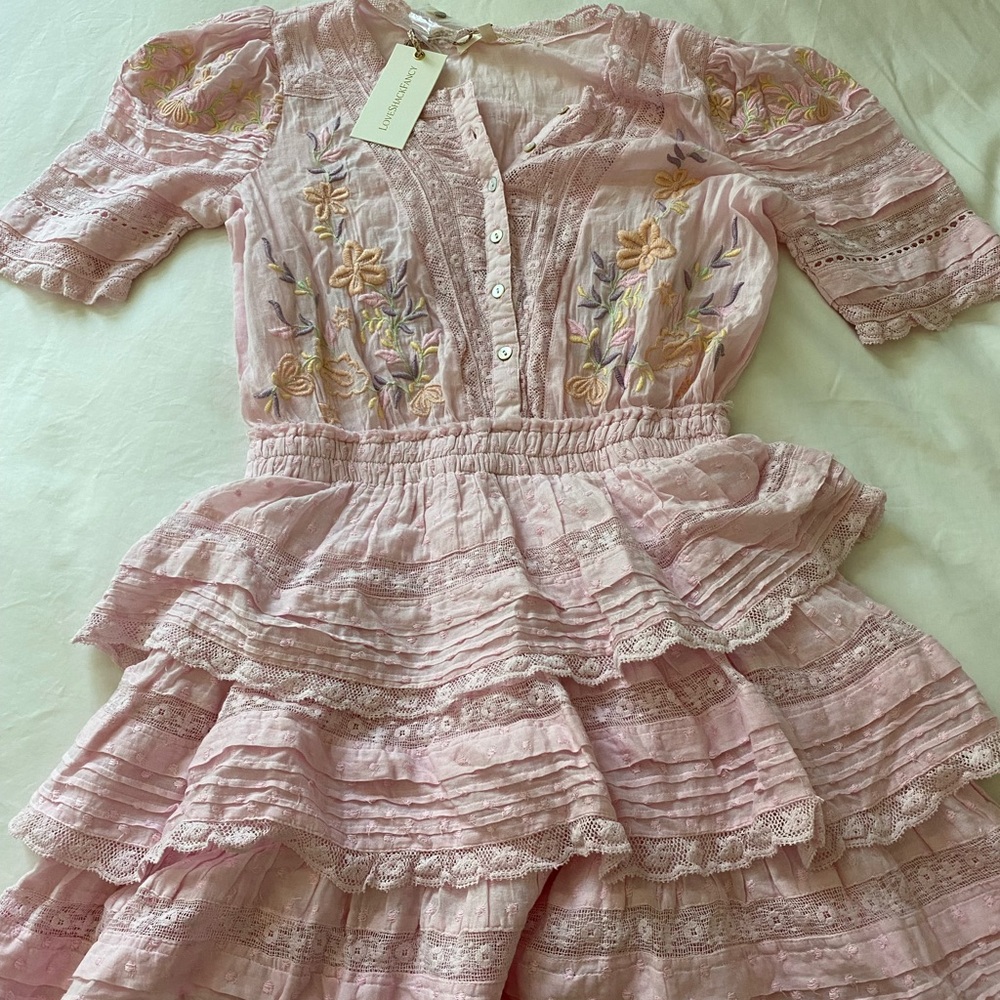 brand new love shack fancy dress size S with tags